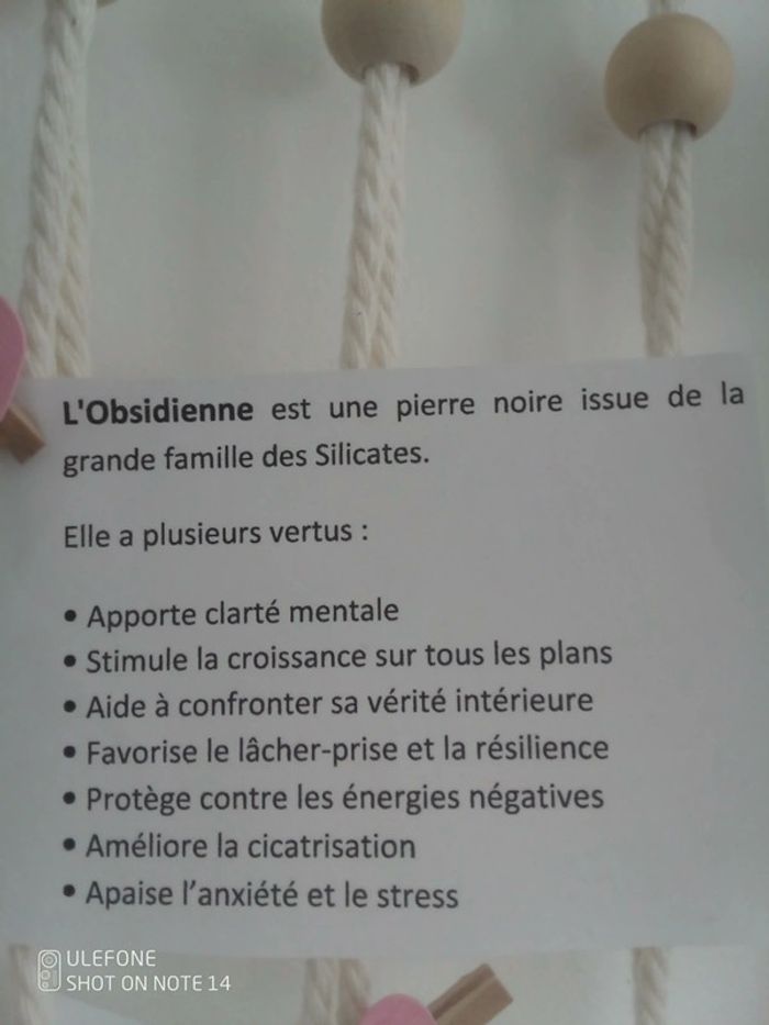 Collier obsidienne pierre naturelle et soleil - photo numéro 2