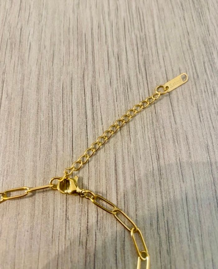 Bracelet gros maillons doré en acier inoxydable - photo numéro 3