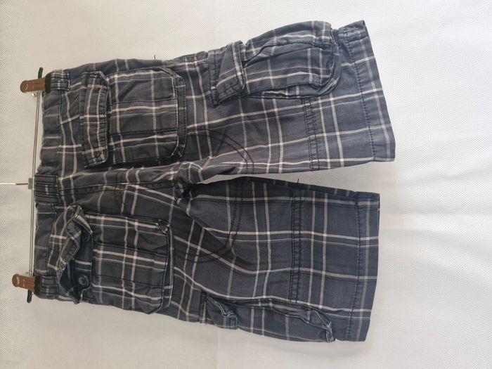 Short cargo 3 ans Creeks Bleu marine à carreaux blancs - photo numéro 2