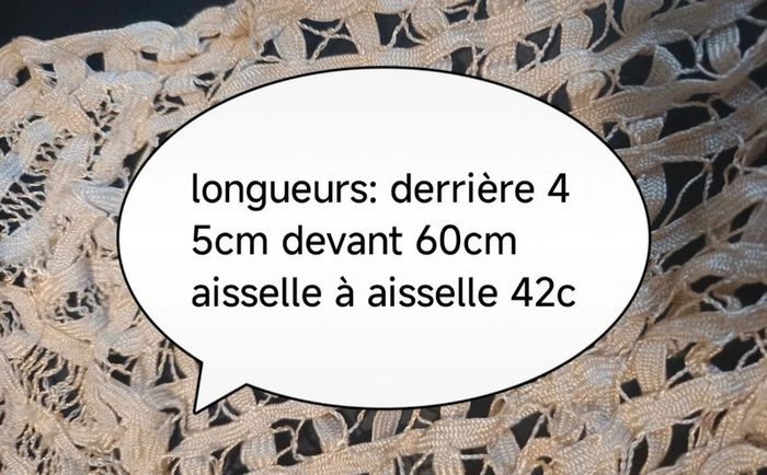💎gilet en crochet élégant chic beige nude doré taille unique xs s m l extensible vintage authentique - photo numéro 4