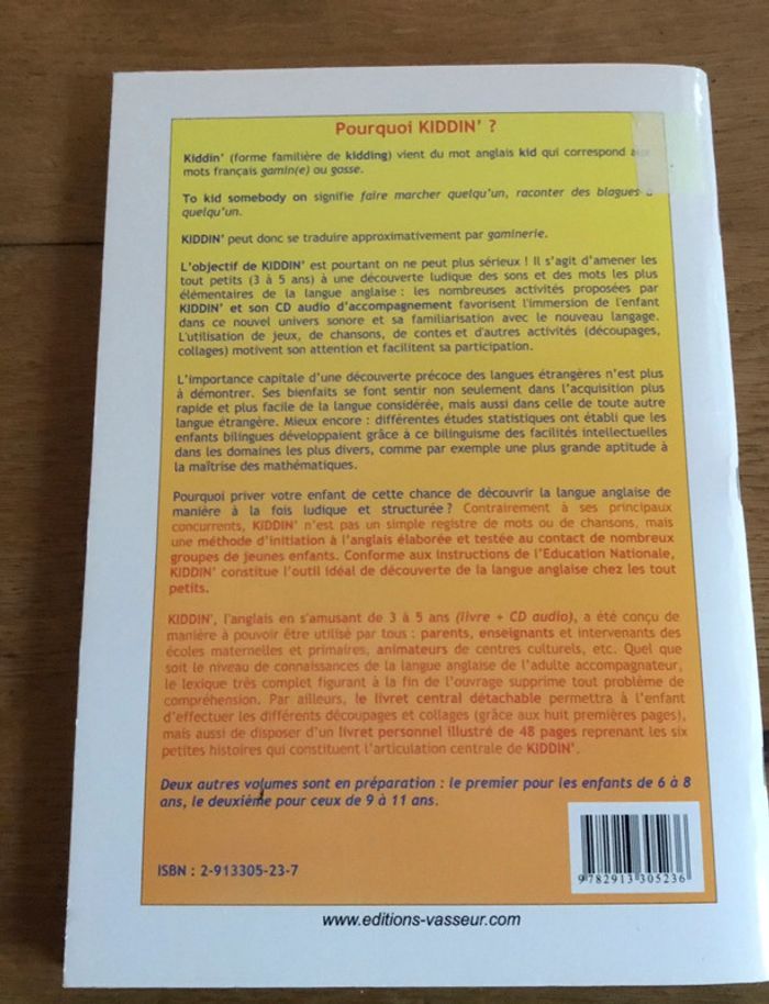 Livre « kiddin l’anglais en s’amusant » - photo numéro 2