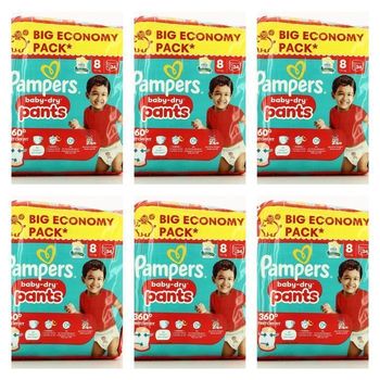 Lot de  204  Couches Pampers Baby Dry  Pants 19 + KG  Taille  8 Neuf