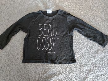 T-shirt manches longues beau gosse comme papa T.18 mois