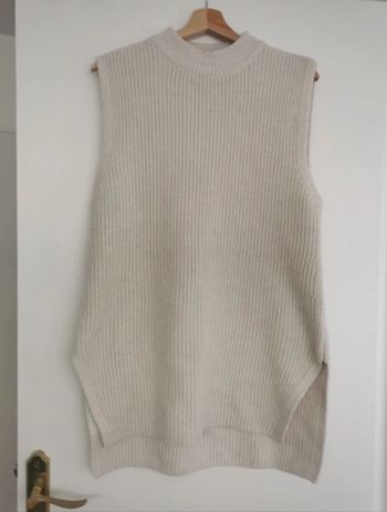 Pull sans manches beige