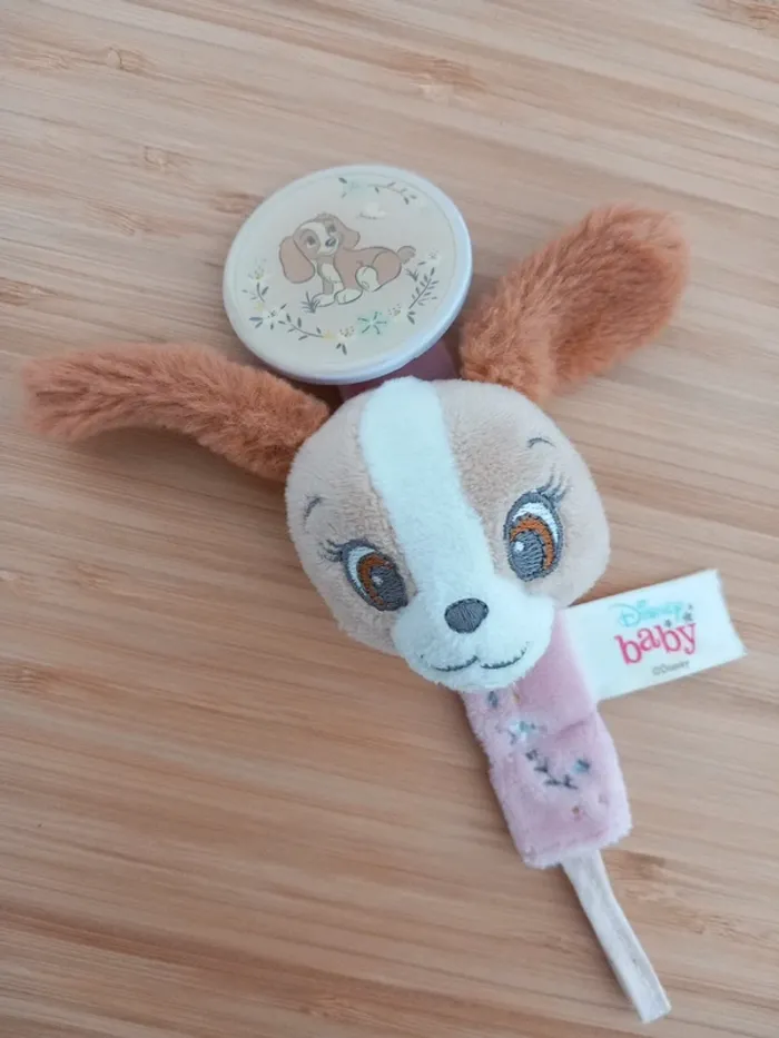 Peluche doudou marionnette Lady avec un attache tututte - photo numéro 8