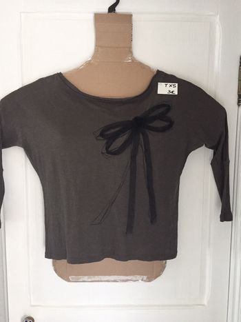 23-Haut marron naf-naf noeud T XS/S. 36/38