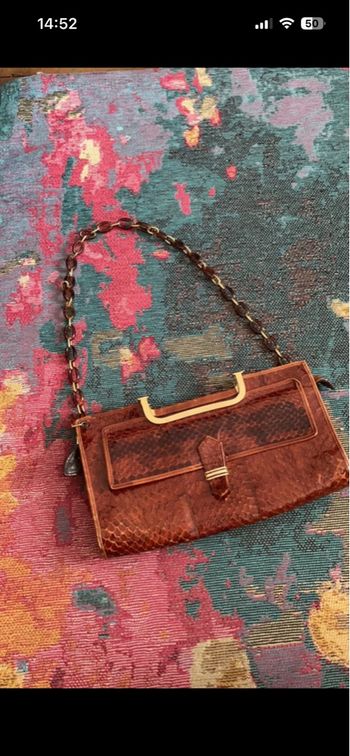 Sac cuir marron vintage