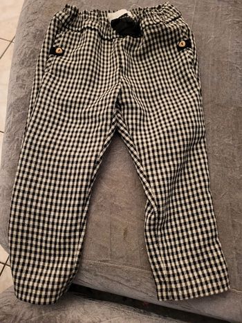 Pantalon vichy zara noir 2 ans