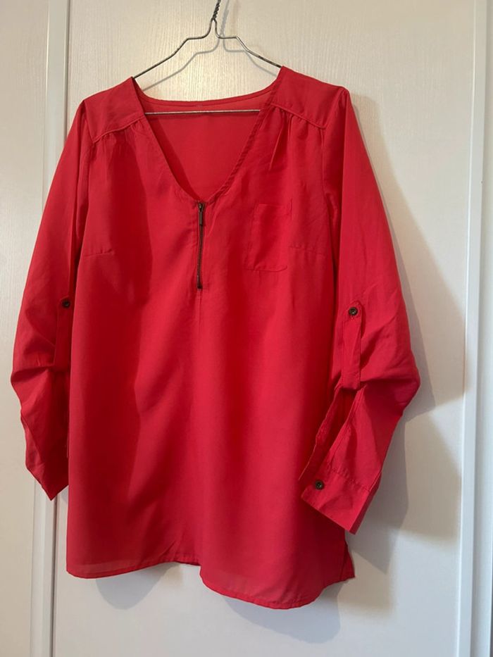 Blouse fluide corail Zara - photo numéro 4