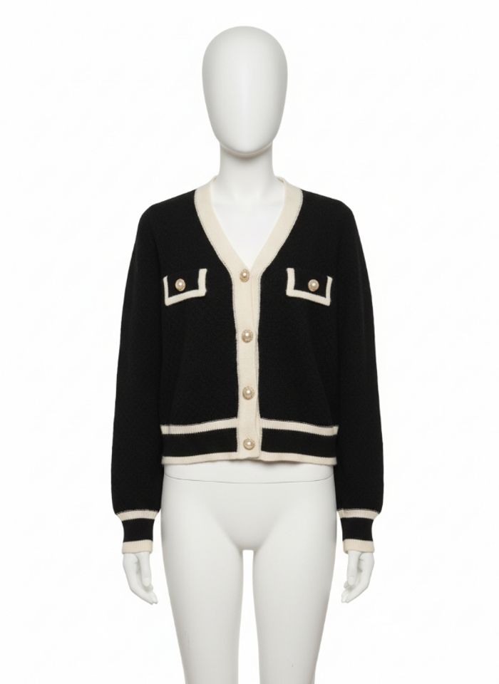 Cardigan Noir & Blanc créme