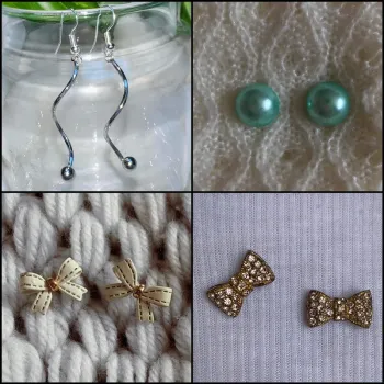 Lot de 4 paires de boucles d’oreilles fantaisie 🎀