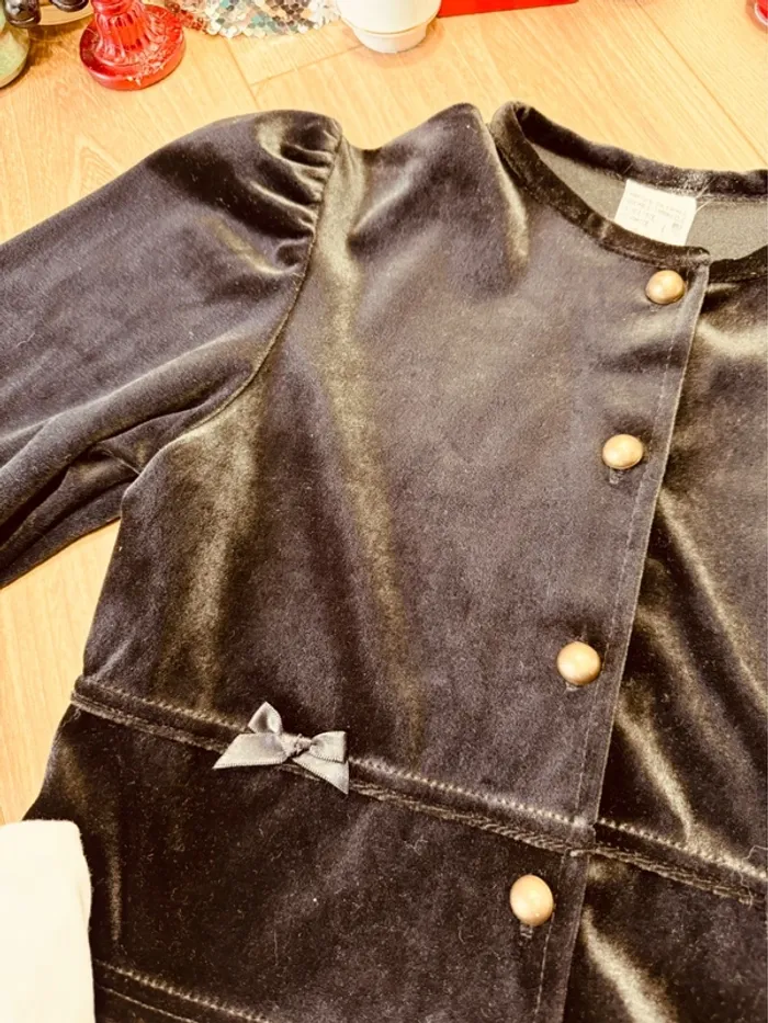 Taille 8 ans tenue 3 pièces fête fille multimarque noir blanc or * scintillant * 🎄 - photo numéro 3