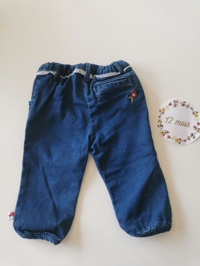 Lot de 3 articles bébé fille 12mois(2 pantalons + 1 bodie)en très bon état sergent major, boutchou - photo numéro 7