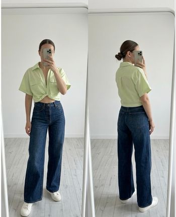 Cropped Short-Sleeve Shirt/ZARA