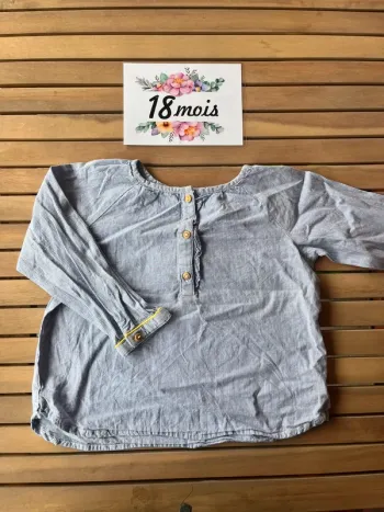 Blouse vichy bleu Zara 18 mois