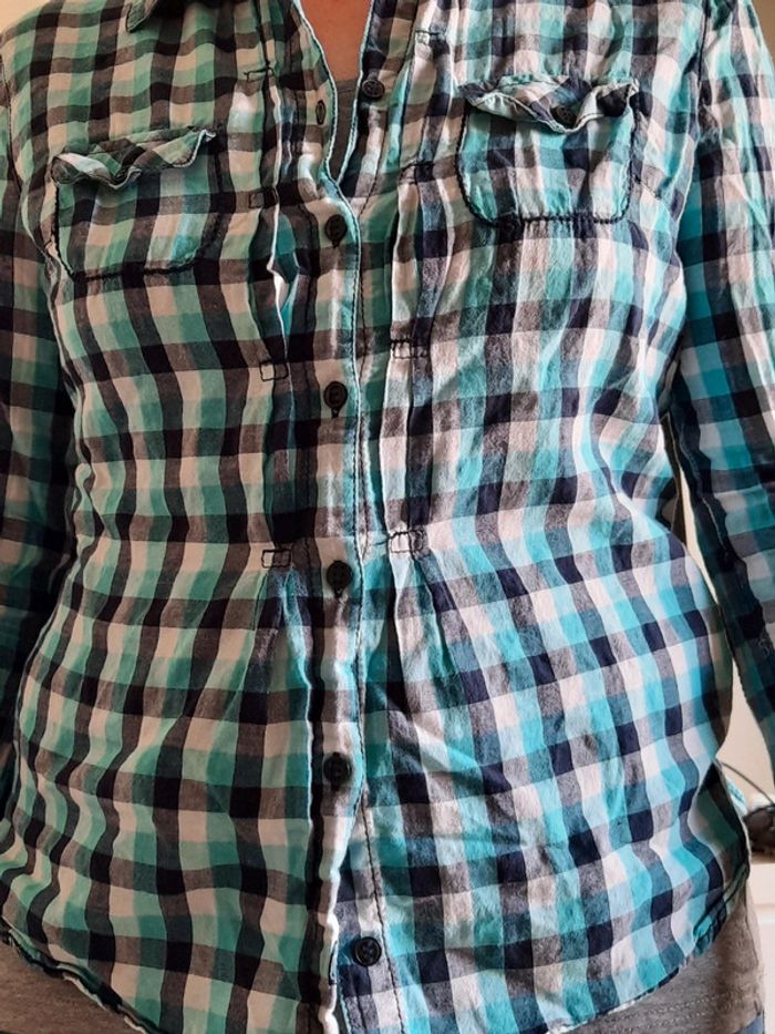Chemise dégradée de bleu Taille 38/40 - photo numéro 4