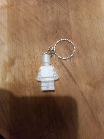 Porte clé lego blanc résine epoxy