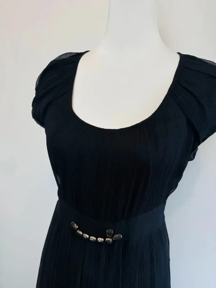 Robe en soie et gilet Marie Méro marine taille 40 très bon état - photo numéro 4