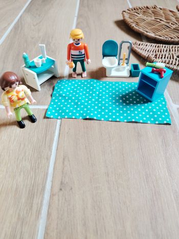 🚿Playmobil lot figurines personnages dans leur salle de bains avec accessoires