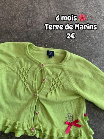 Gilet 🌺 6 mois 🌺 Terre de Marins
