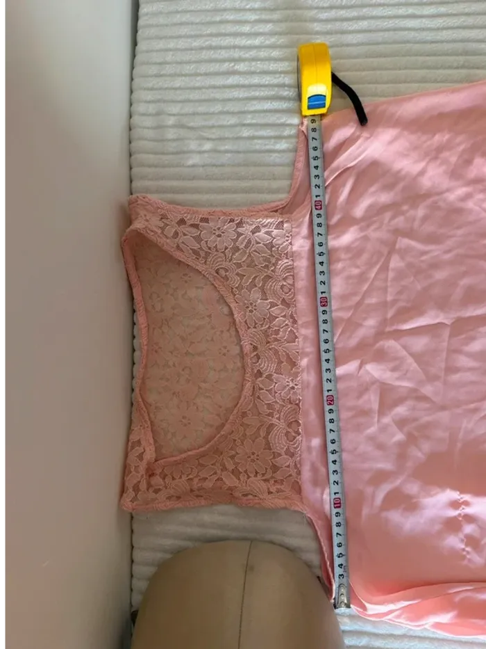 Top rose sans manches avec dentelle - Taille unique - photo numéro 5