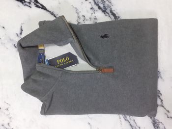Pull half zip Ralph Lauren - Taille M - Couleur gris logo brodé noir - Neuf