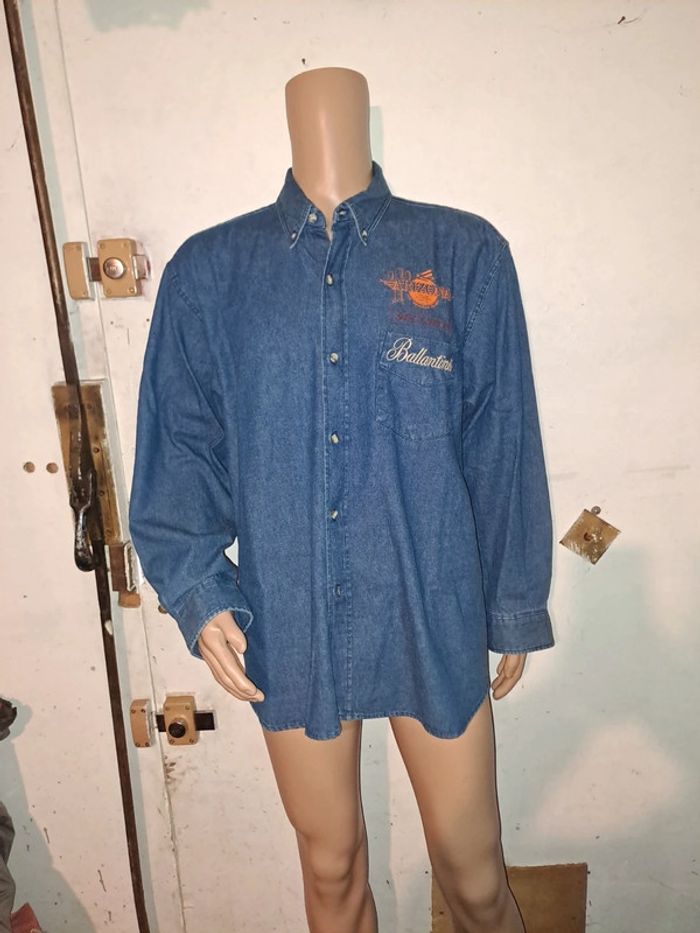 Chemise en jeans homme taille XL - photo numéro 2