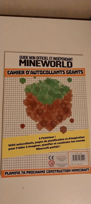 Mineworld cahier d autocollants géants minecraft .Planifie ta construction minecraft