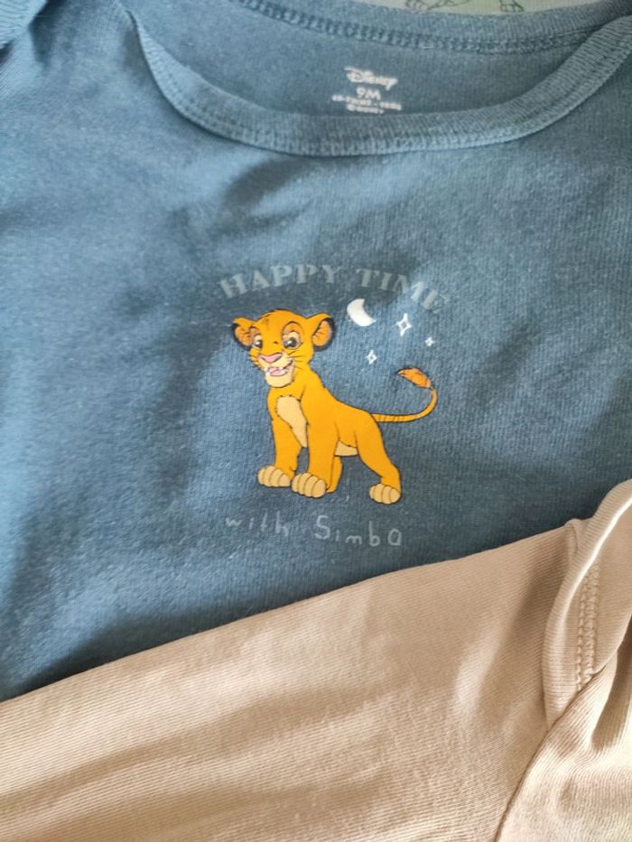 Lot de 3 bodies bleus et beige tape à l'oeil Disney - photo numéro 5