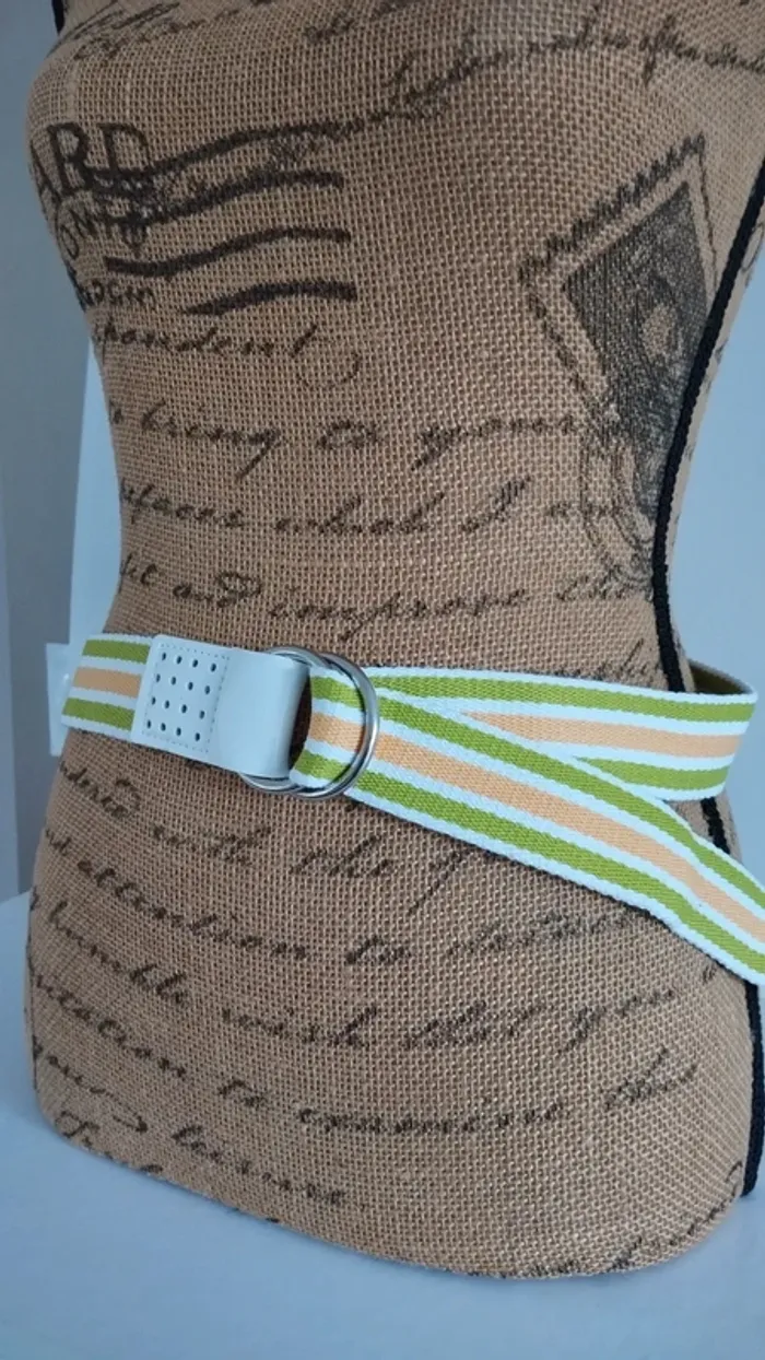 Ceinture ajustable blanche jaune verte mixte - photo numéro 5