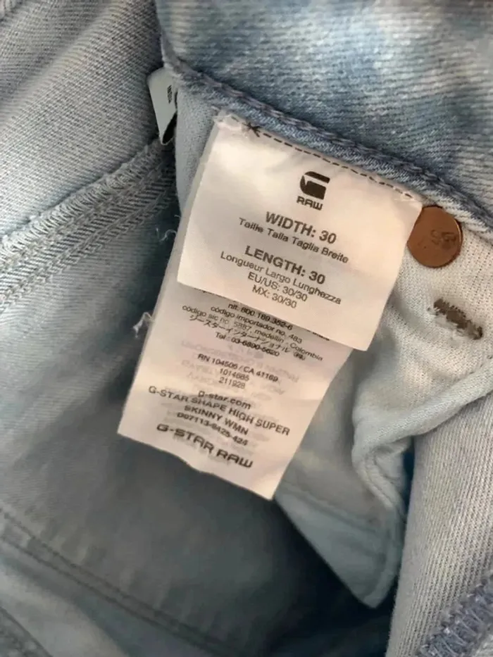 Jeans bleu clair femme G-Star taille 30/30 - photo numéro 4