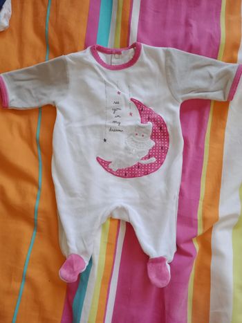 Pyjama beige rose et gris see you in my dream kitchoun 1 mois