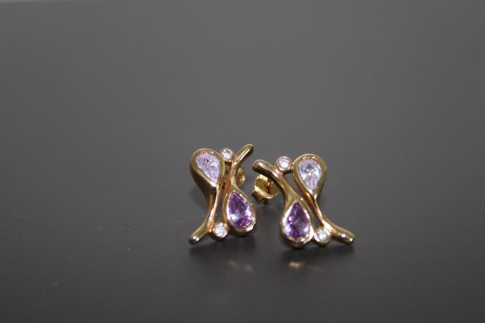 Boucles d'oreilles plaqué or /oxydes de zirconium - photo numéro 3