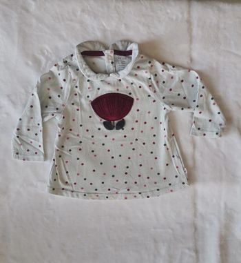 Haut manches longues 6 mois à pois