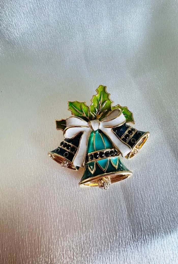 Broche vintage Napier - Cloche de Noël émaillée - photo numéro 4
