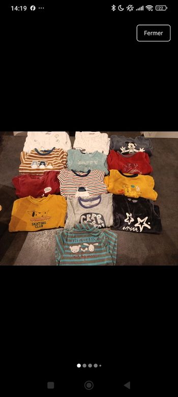 Lot de 13 pyjamas 12 mois