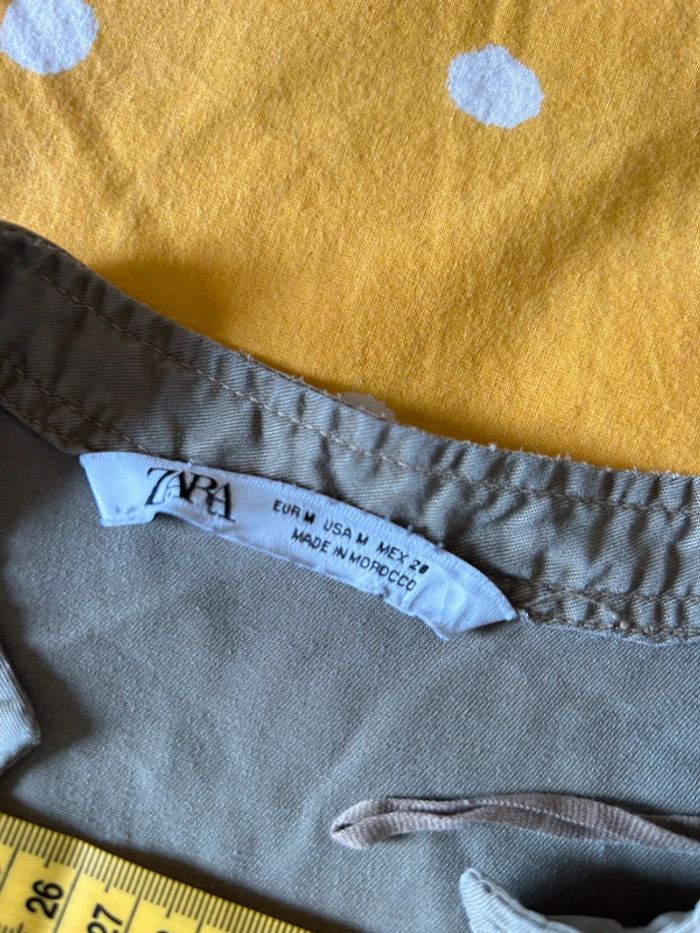 Blouse chemise kaki lyocel manches longues Zara - taille M - photo numéro 8