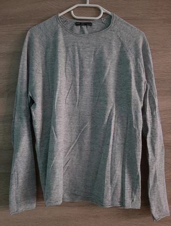 Pull léger gris Bershka XS