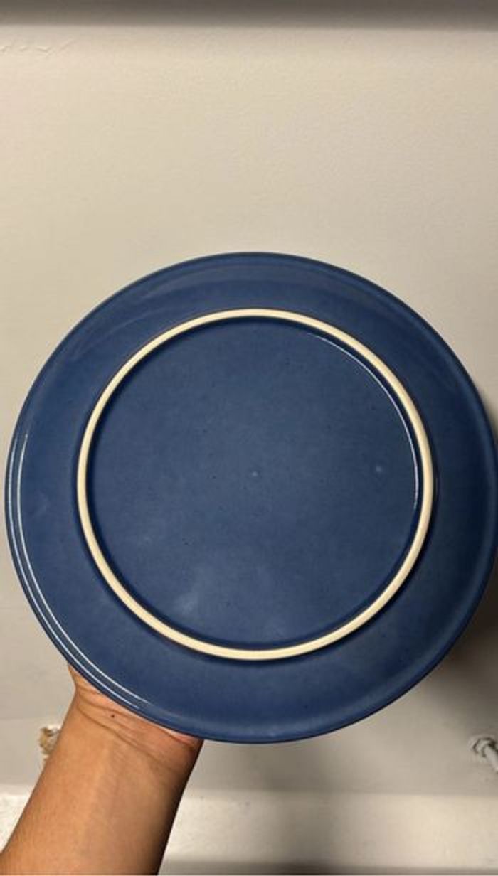 Lot Assiettes Plates Neuf Céramique Bleu Profond Style Moderne Vaisselle Table Neuf - photo numéro 5