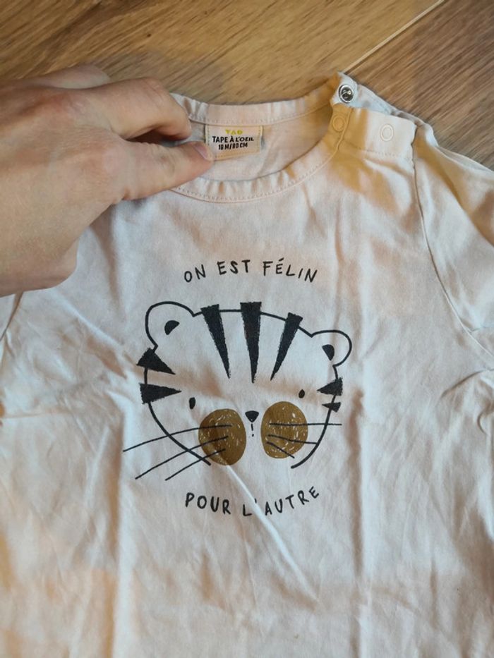 Lot de 2 t-shirts manche longue Tao 18 mois - photo numéro 2