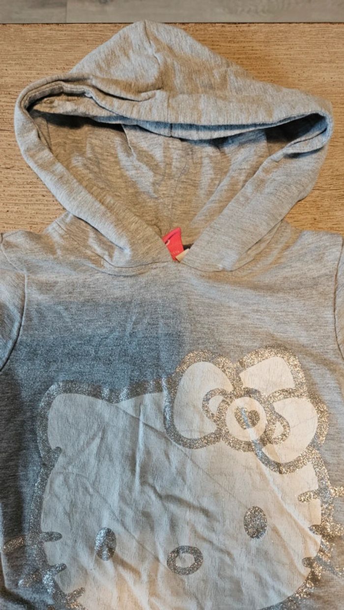 Robe d été gris clair à capuche et manches courtes, Hello Kitty, 5/6 ans - photo numéro 6