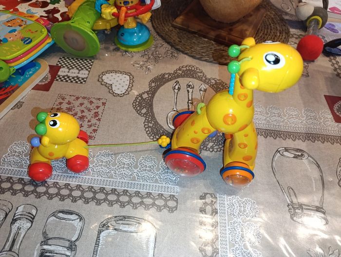 Girafe et son girafon à faire circuler - photo numéro 2