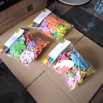 Lot de 3 paquets stickers mousse animaux XICA