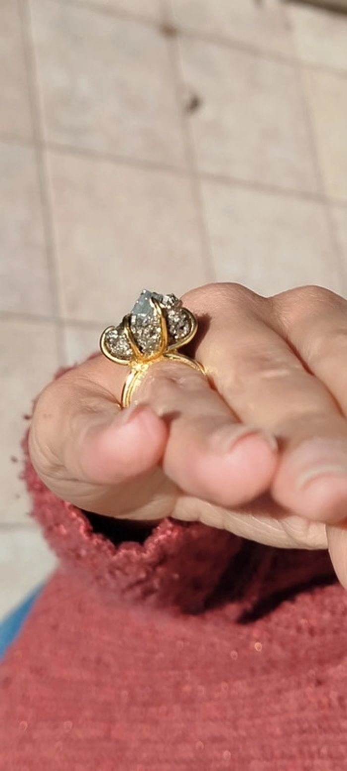 Magnifique 🎀 bague Unique en Pyrite Naturelle - photo numéro 5