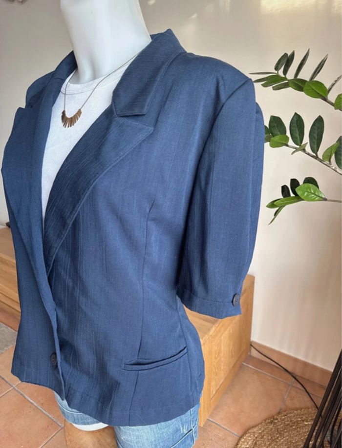 Blazer bleu marine manches courtes - photo numéro 4