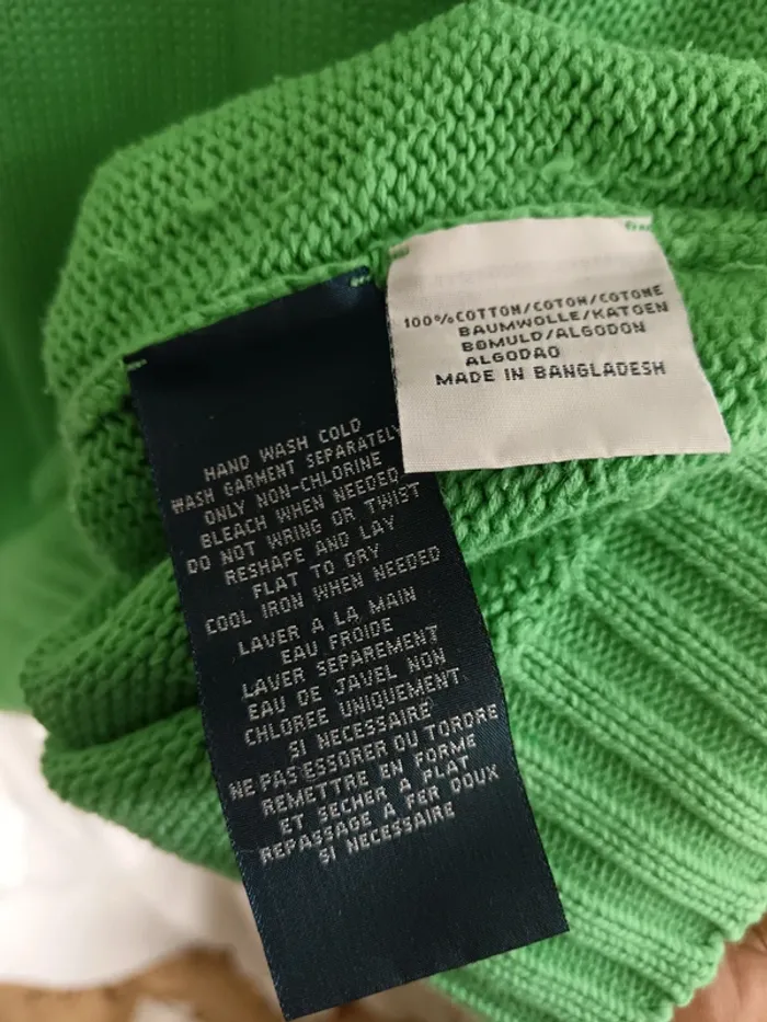 Ralph Lauren " Pull vintage tricot vert" taille L - photo numéro 6