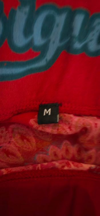 Jupe DESIGUAL M Asymétrique Rouge Multicolore – 100% Coton – Motifs Floraux – Taille Élastique – Excellent État 