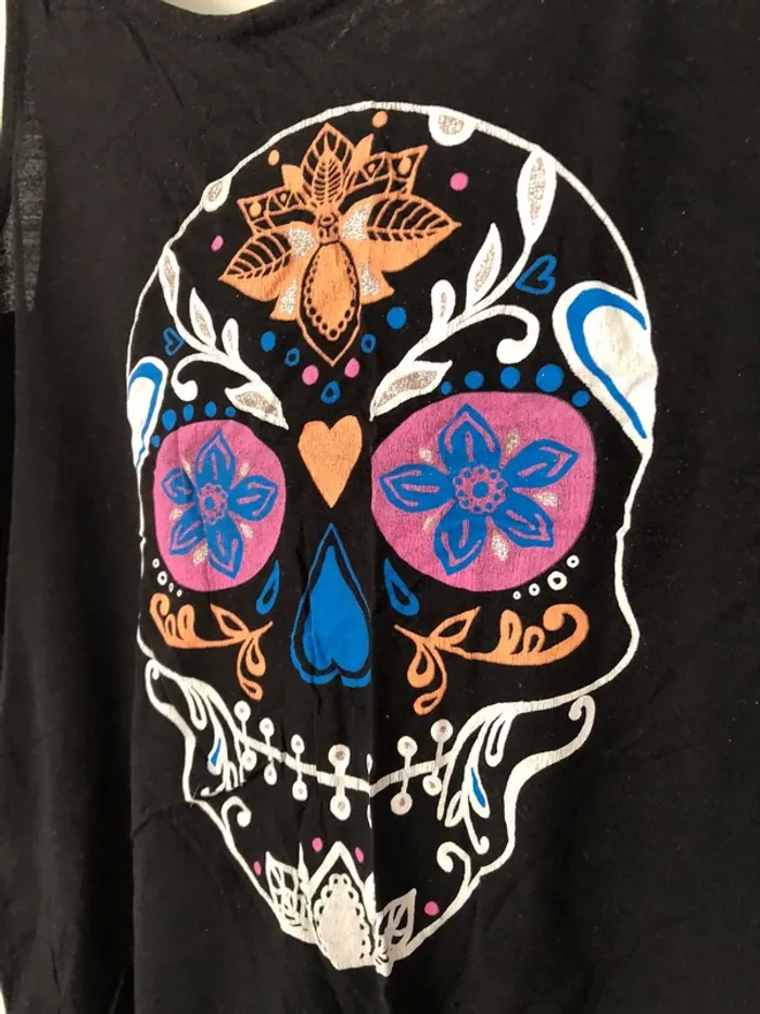 Débardeur noir tête de mort H&M taille S - photo numéro 2