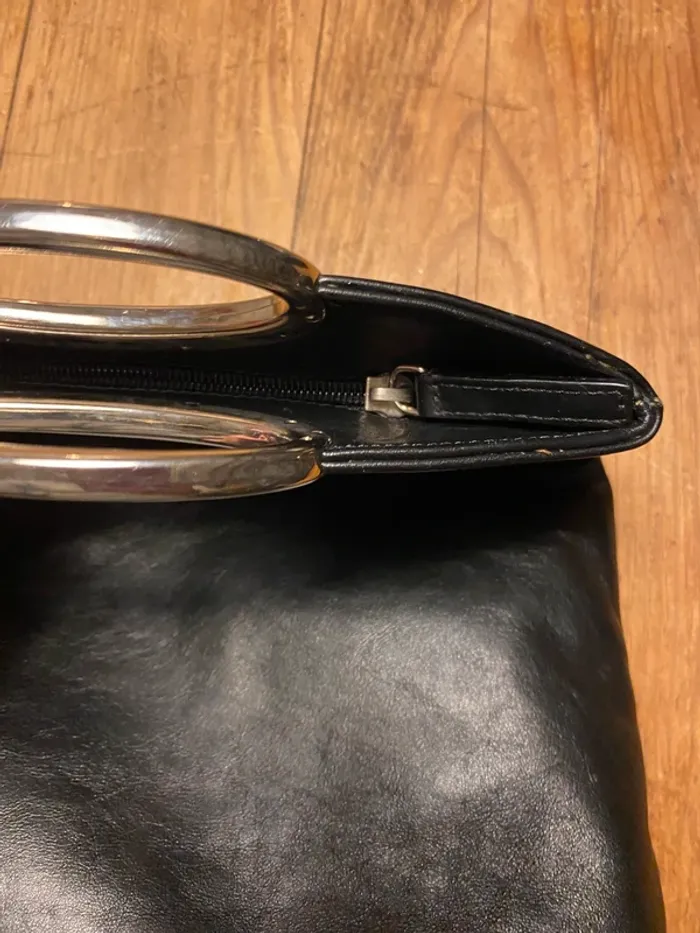Sac vintage cuir porté main Heyraud - photo numéro 5