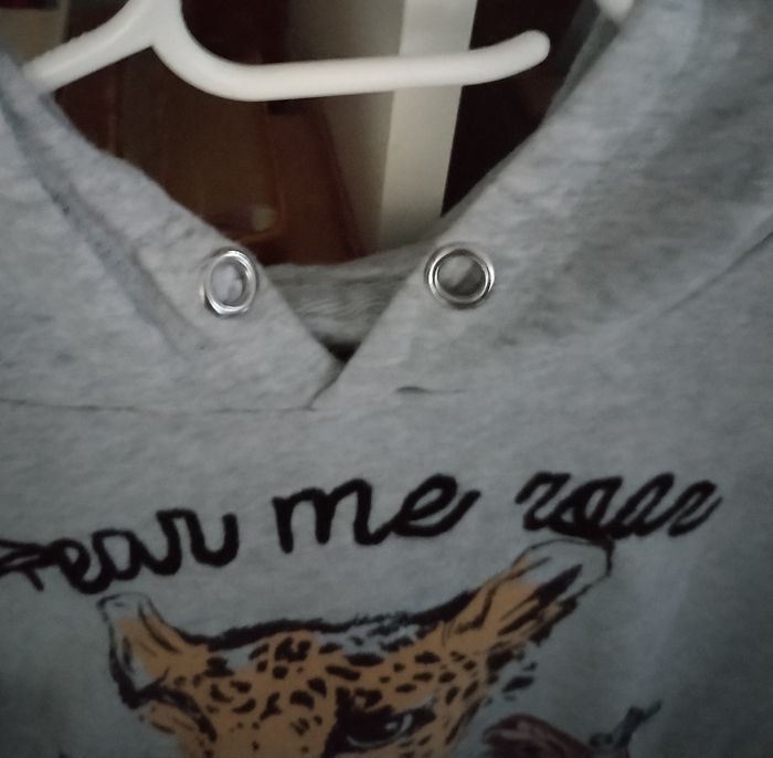 Très beau Sweat à capuche chaud motif tigre pailleté "H&M" 13/14 ans 100% coton - photo numéro 7